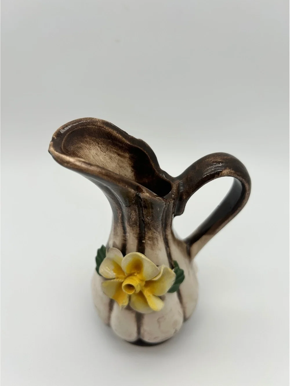 Mini Capodimonte Rustic Pitcher Yellow Flower